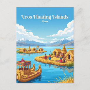 Uros Floating Islands Peru Postcard
