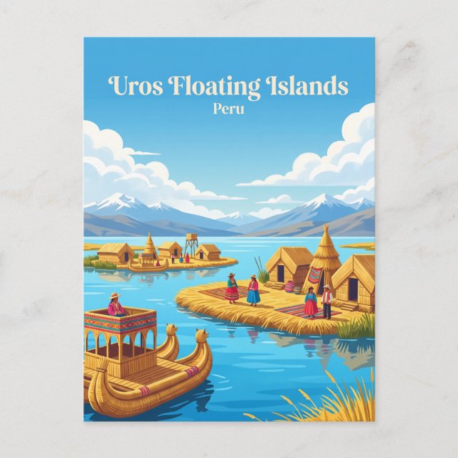 Uros Floating Islands Peru Postcard (Front)