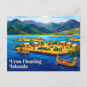 Uros Floating Islands Peru Postcard