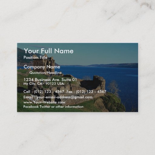 Customizable Urquhart Castle, Loch Ness, Scotland Business Cards