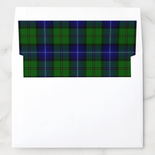 Urquhart tartan blue green plaid envelope liner