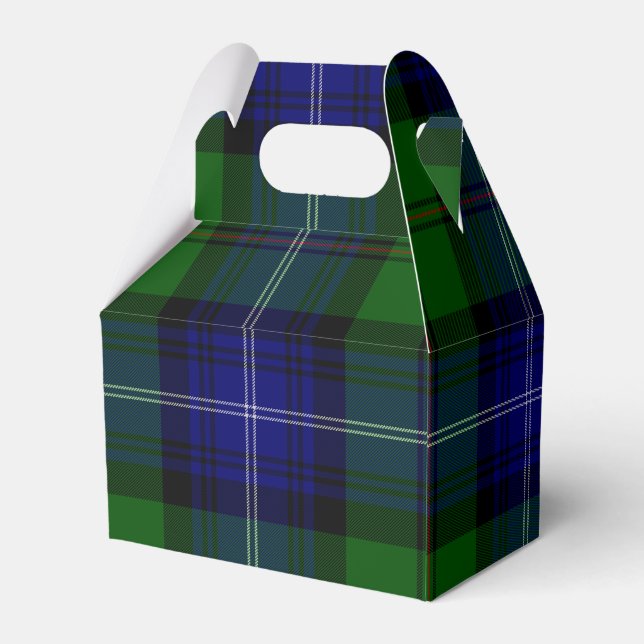 Urquhart tartan blue green plaid favor boxes (Back Side)