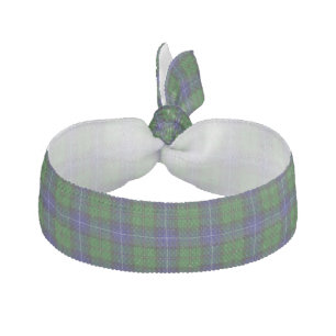 Urquhart tartan blue green plaid hair tie