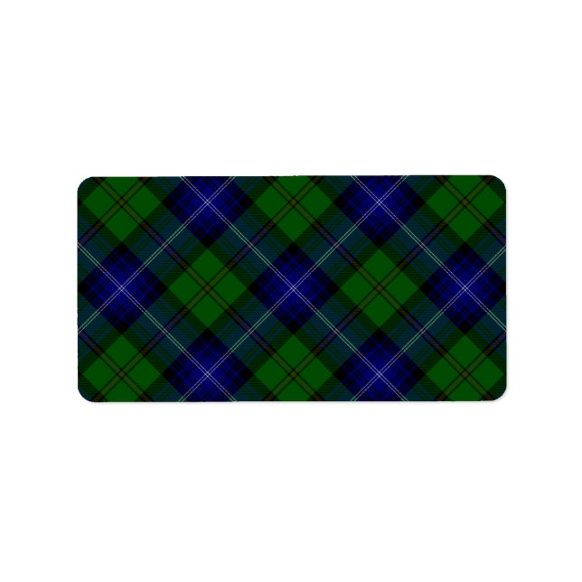 Urquhart tartan blue green plaid label (Front)
