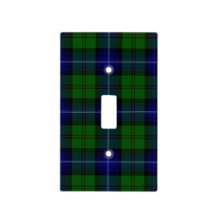 Urquhart tartan blue green plaid light switch cover