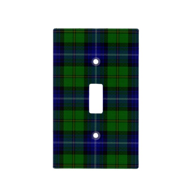 Urquhart tartan blue green plaid light switch cover (Front)