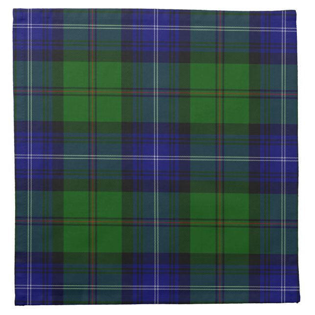 Urquhart tartan blue green plaid napkin (Front)