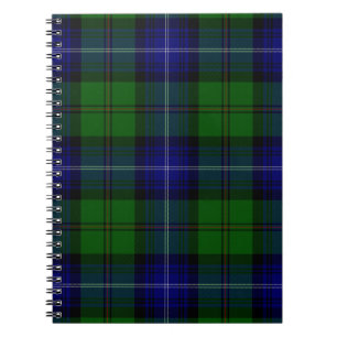 Urquhart tartan blue green plaid notebook