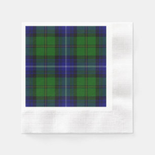 Urquhart tartan blue green plaid paper napkins