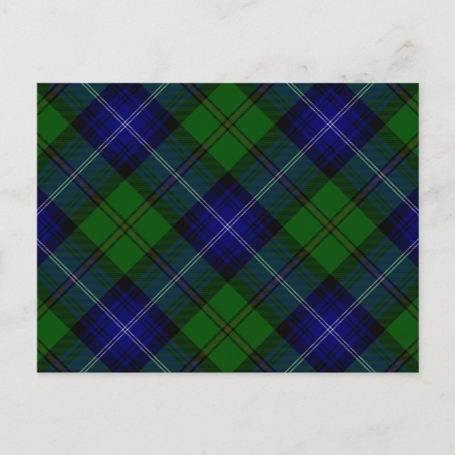 Urquhart tartan blue green plaid postcard (Front)