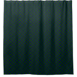 Urquhart tartan blue green plaid shower curtain