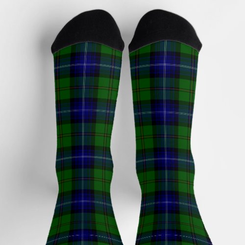 Urquhart tartan blue green plaid socks