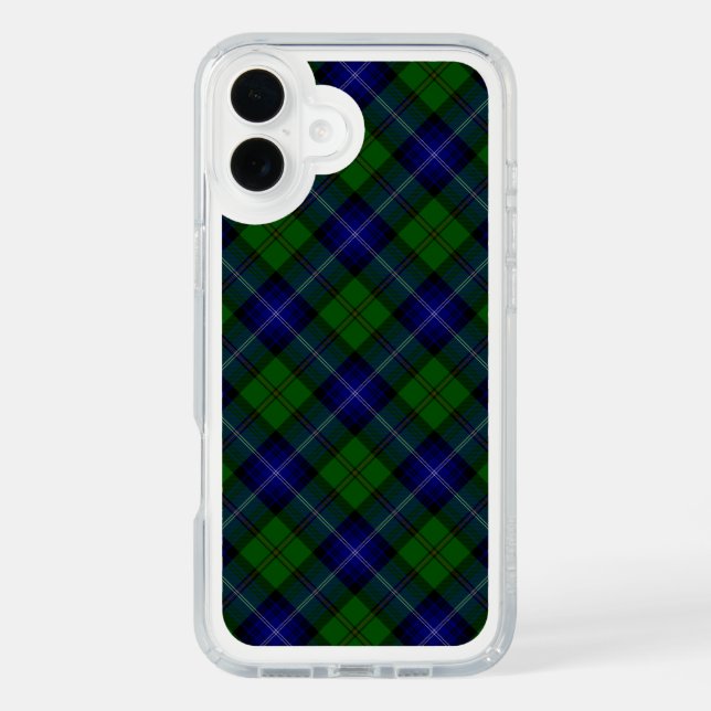 Urquhart tartan blue green plaid speck iPhone case (Front)