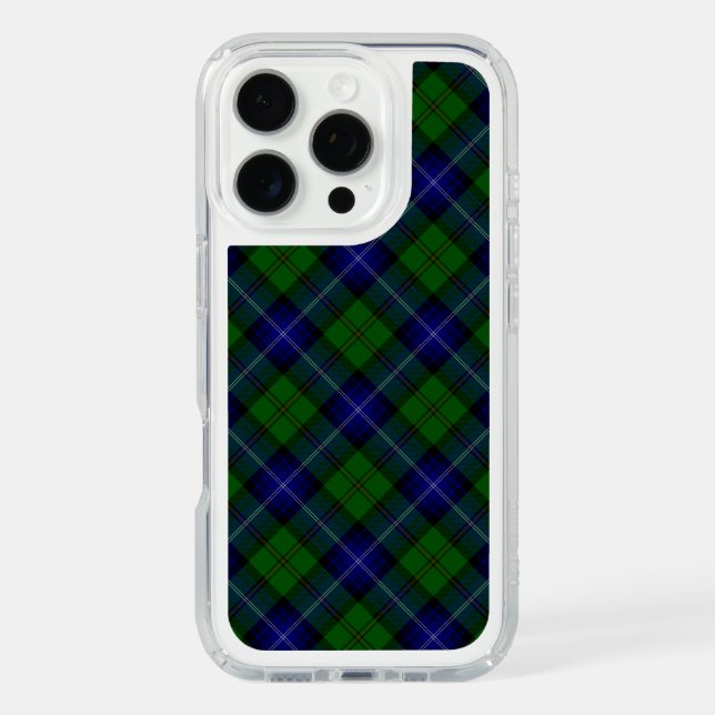 Urquhart tartan blue green plaid speck iPhone case (Front)