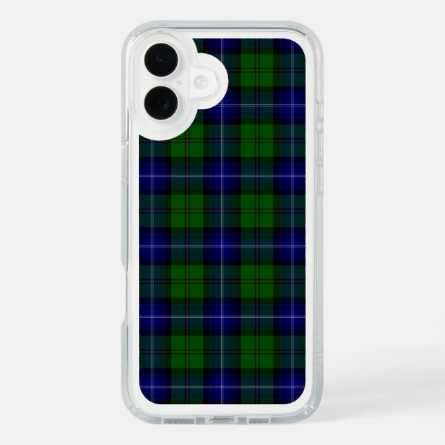 Urquhart tartan blue green plaid speck iPhone case (Front)