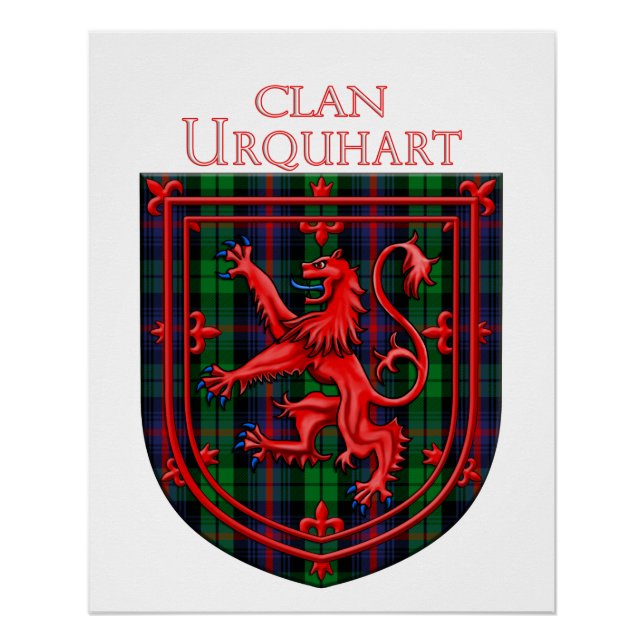 Urquhart Tartan Scottish Plaid Lion Rampant Poster (Front)