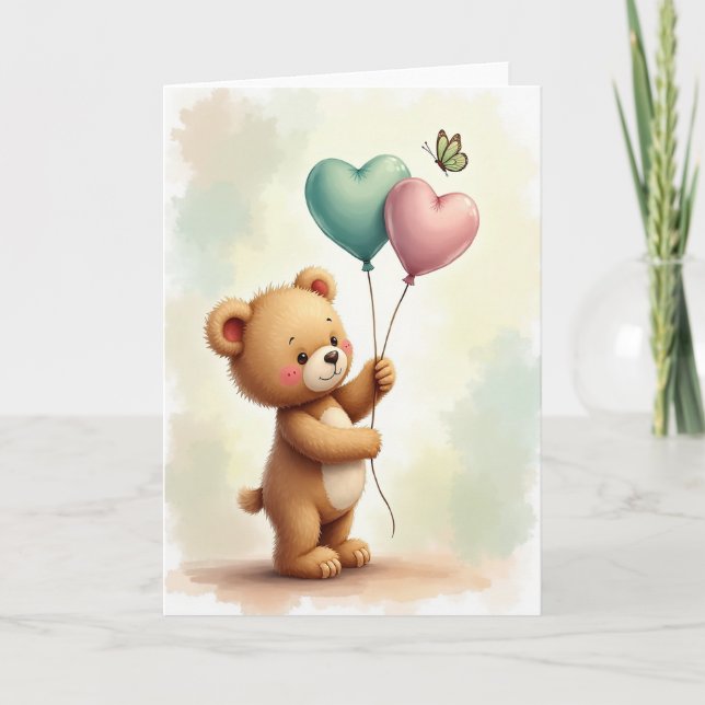 Ursine Fathers Day Joyful Scene Card (Front)