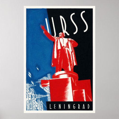 URSS Leningrad USSR Vintage Poster 1932