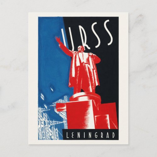 URSS Leningrad USSR Vintage Poster 1932 Postcard