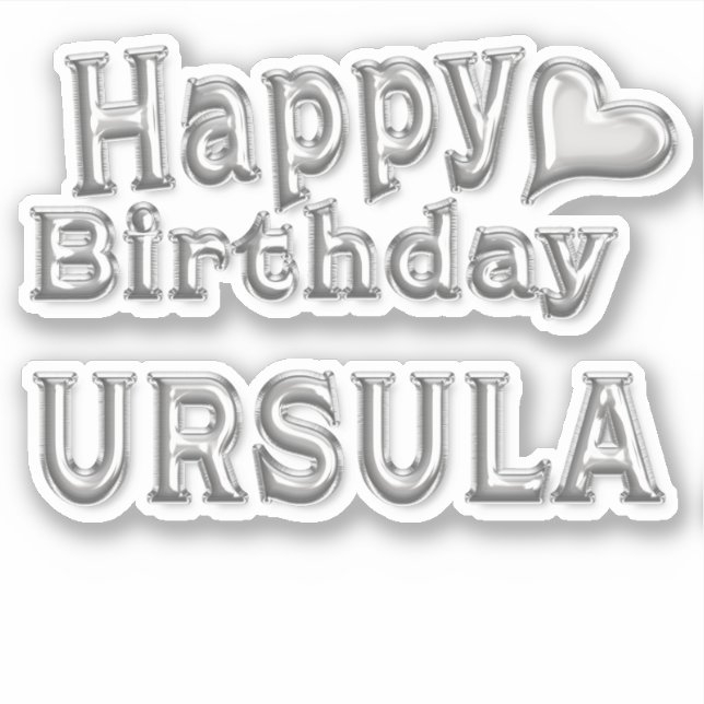 Ursula Happy Birthday silver Sticker (Front)