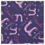 Ursula letter U monogram heart flowers fabric