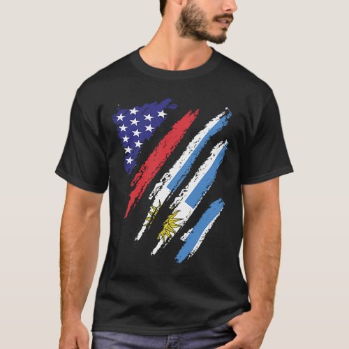 Uruguay American Grown Flag USA Patriot Heritage M T_Shirt