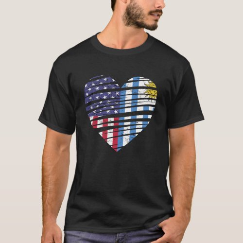 Uruguay American Grown Heart USA Patriot Heritage  T_Shirt