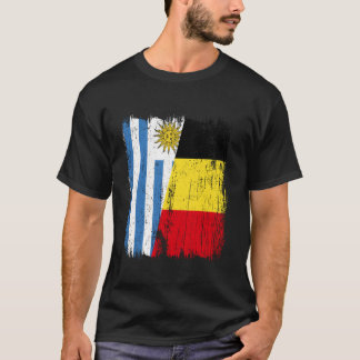 Uruguay Belgium Half Flag Uruguayan Belgian Jersey T-Shirt