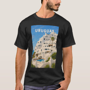 Uruguay Casapueblo Illustration Travel Art Vintage T-Shirt