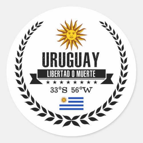 Uruguay Classic Round Sticker
