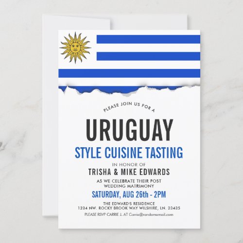 Uruguay Cuisine  Party Flag Invite