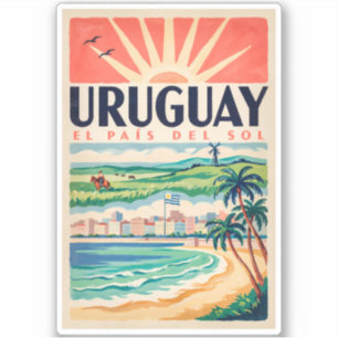 Uruguay Culture Illustration Travel Art Vintage Sticker