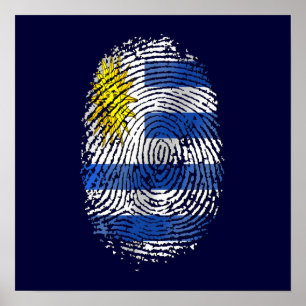 Uruguay DNA fingerprint Uruguayan flag pride Poster