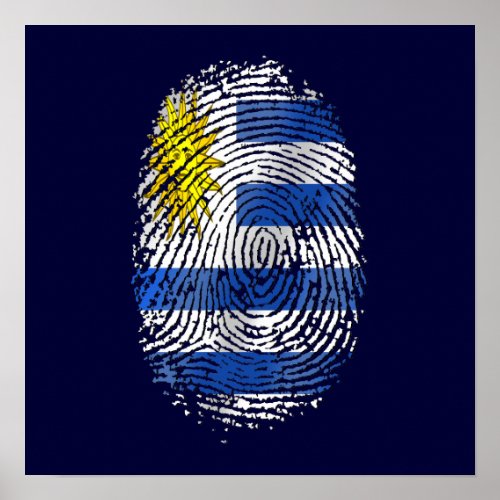 Uruguay DNA fingerprint Uruguayan flag pride Poster