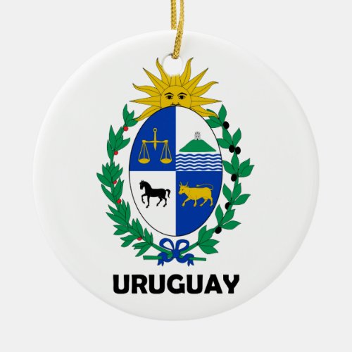 URUGUAY _ emblem  flag  coat of arms  symbol Ceramic Ornament