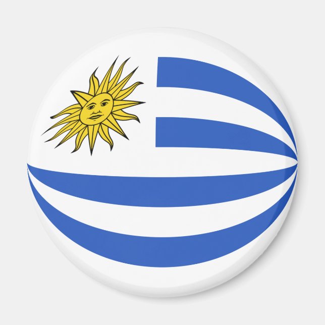 Uruguay Fisheye Flag Magnet (Front)