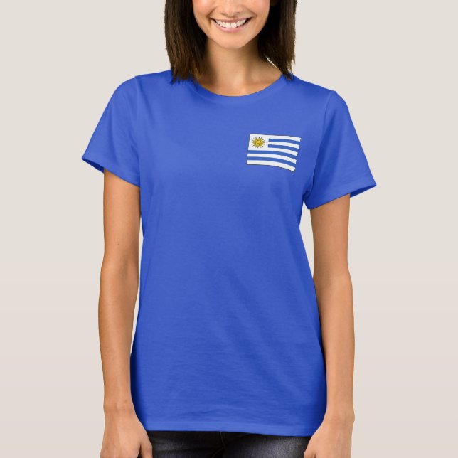 Uruguay Flag and Map dk T-Shirt (Front)