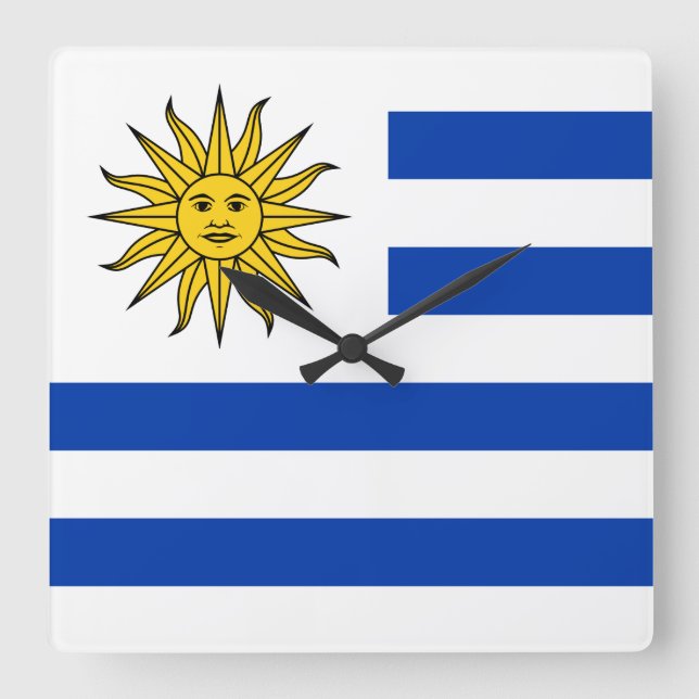 Uruguay flag Banda Oriental Square Wall Clock (Front)