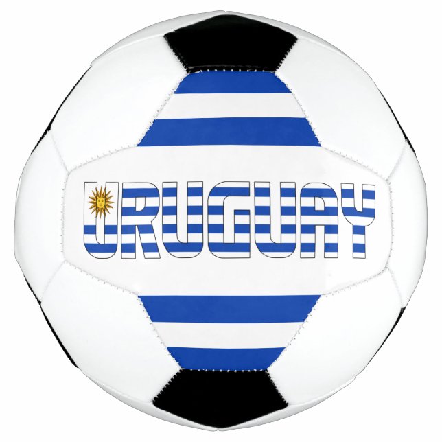 Uruguay Flag Blue White Sun of May Patriotic Soccer Ball (Front)