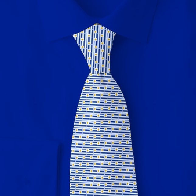 Uruguay Flag Brick Pattern Neck Tie (Creator Uploaded)