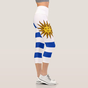 Uruguay Flag Capri Leggings