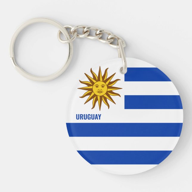 Uruguay Flag Charming Patriotic Keychain (Front)