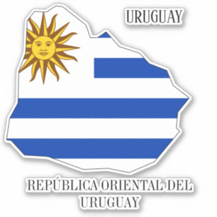 Uruguay Flag Charming Patriotic Map Sticker