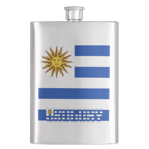 Uruguay Flag Elegant Patriotic Flask