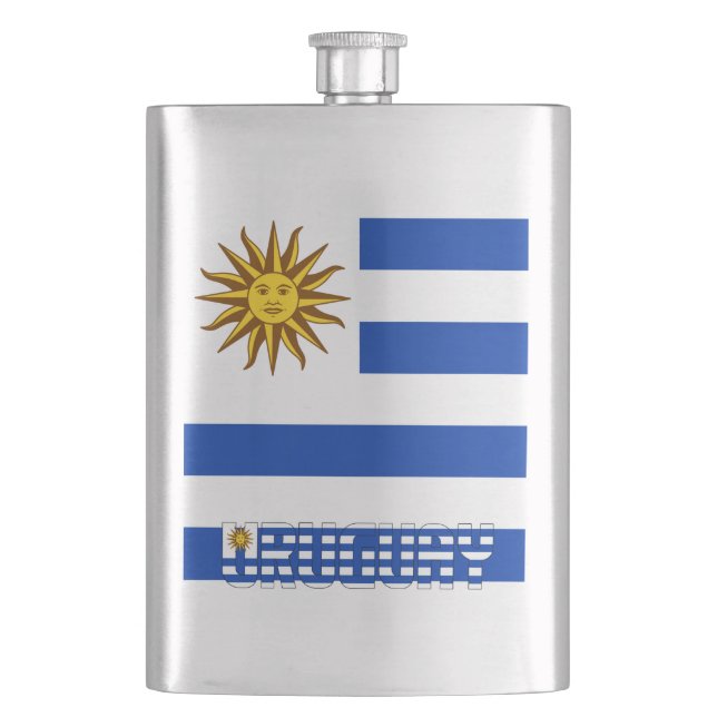 Uruguay Flag Elegant Patriotic Flask (Front)