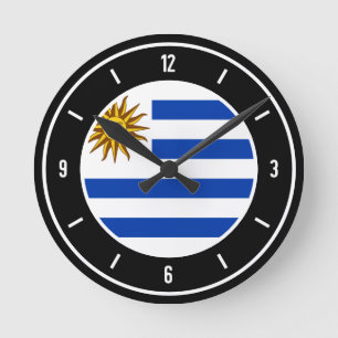 Uruguay Flag Elegant Round Clock