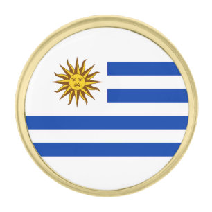 Uruguay Flag Gold Finish Lapel Pin