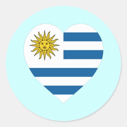 Uruguay Flag Heart Classic Round Sticker