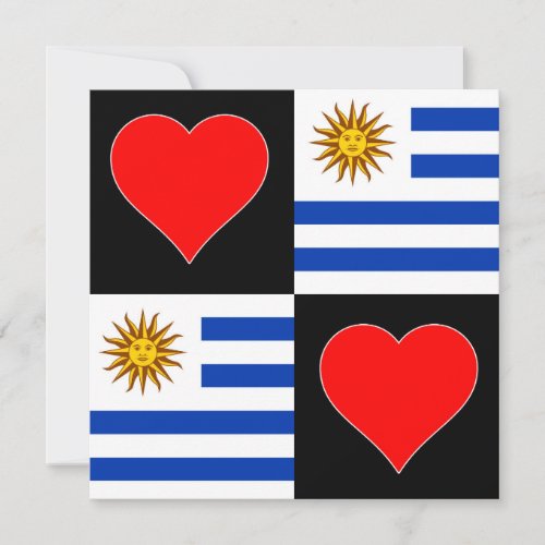 Uruguay Flag Heart Cute Patriotic Uruguayan Card