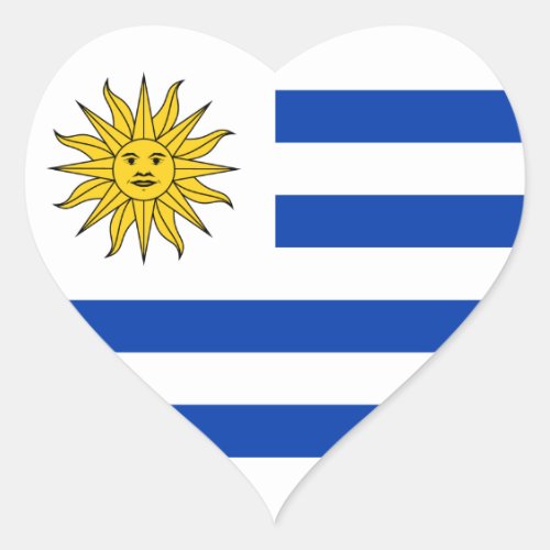 Uruguay Flag Heart Sticker